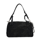 Borsa Donna Nera con Fiori effetto 3D