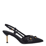 Slingback Donna Nere in Pelle