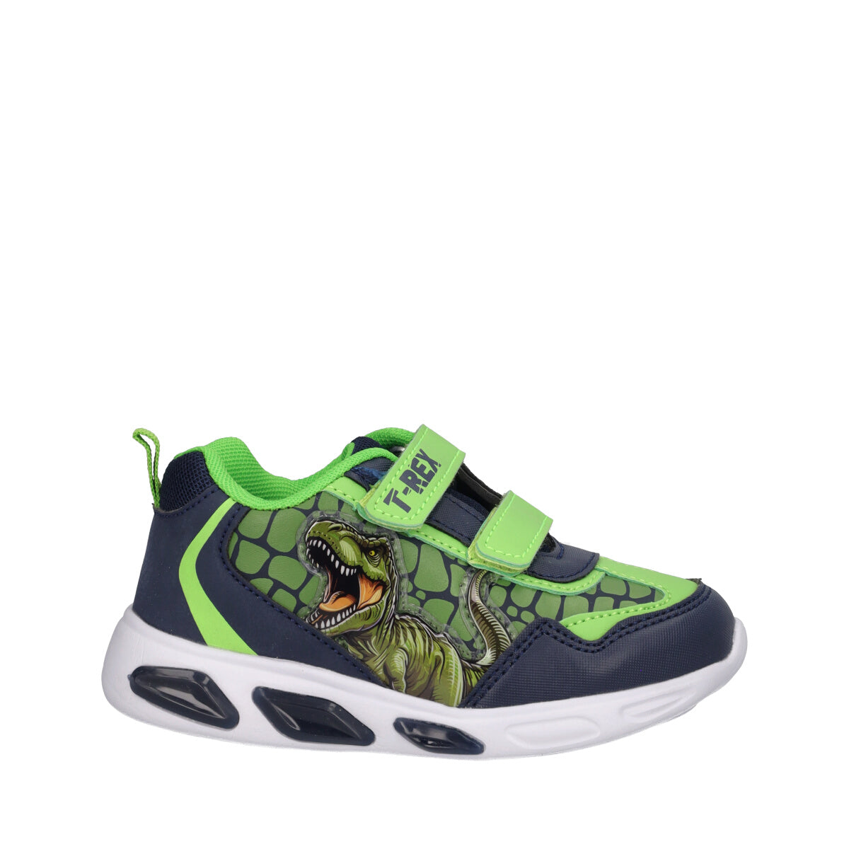Sneakers Bambino Verdi T-Rex con Luci