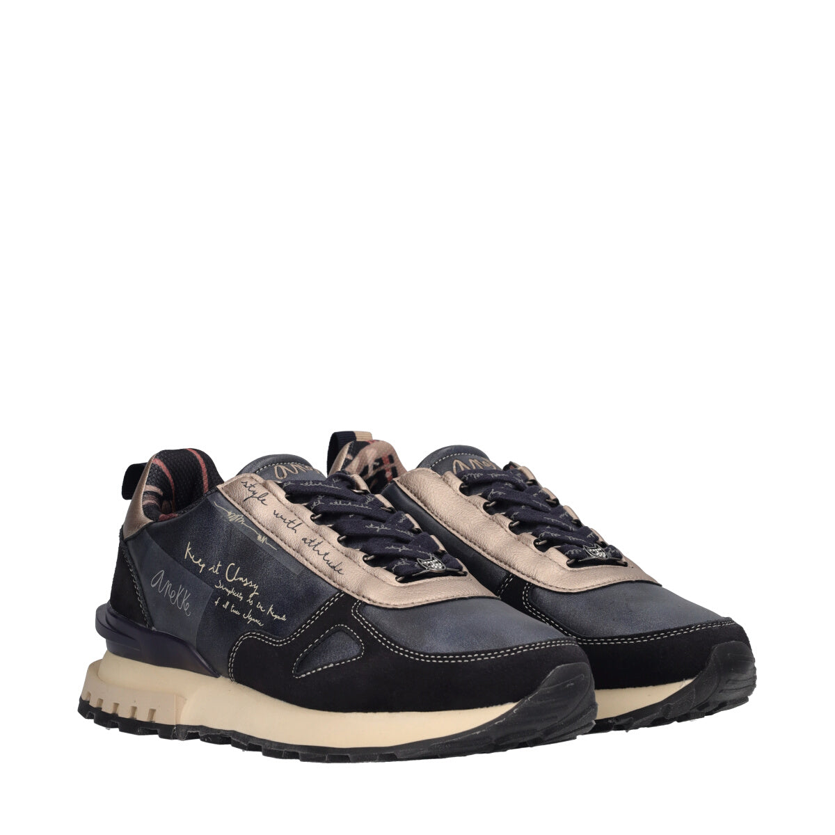 LISBOA Sneakers Donna Grigie Metallizzate
