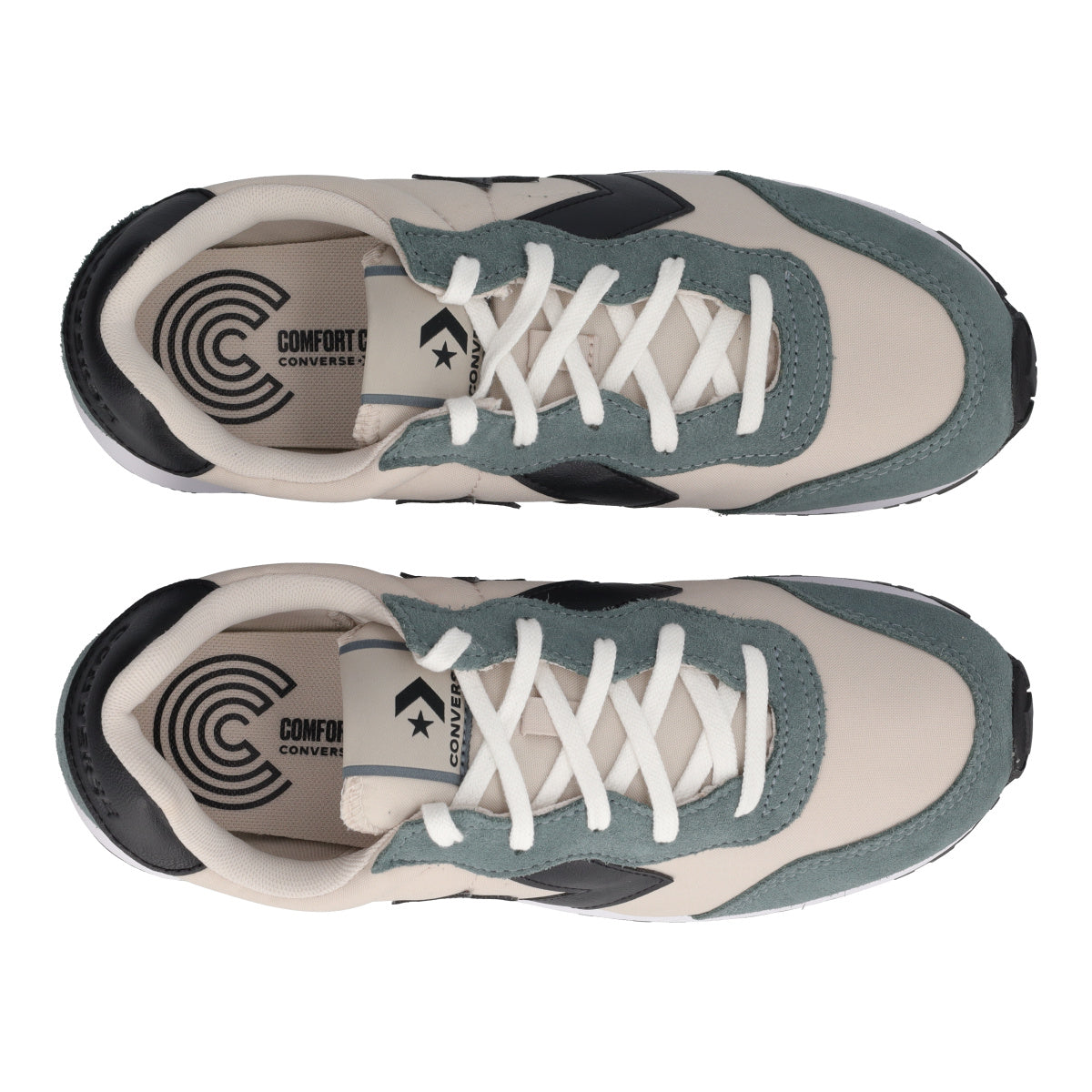 OMEGA TRAINER SUEDE Sneakers Ecru e Verdi