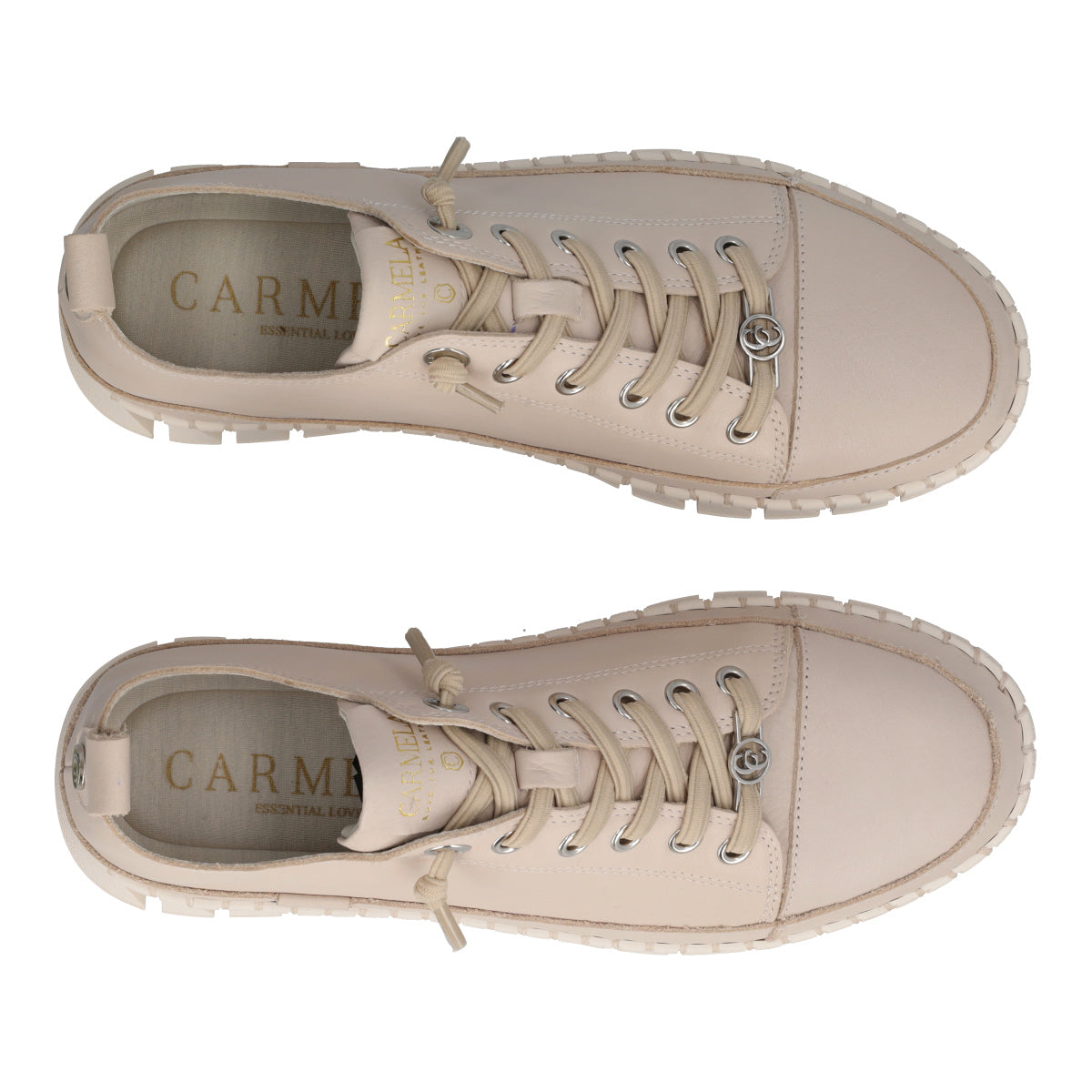 Sneakers Donna Beige in Pelle