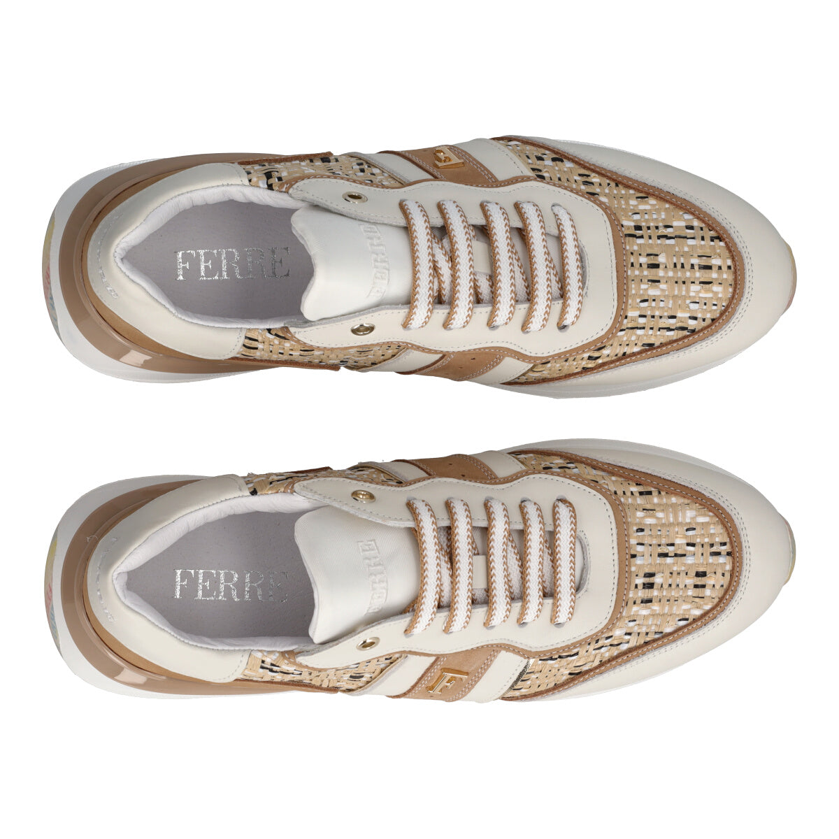 GRAVEL Sneakers Bianche, Avorio e Nocciola