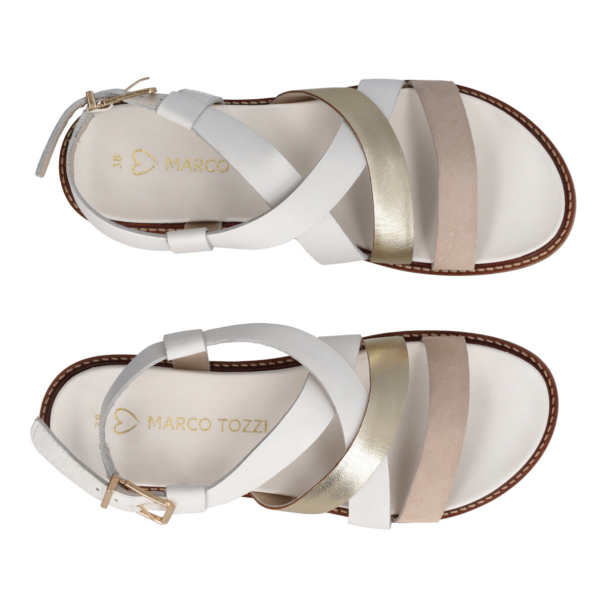 Sandali Donna Bianchi e Oro