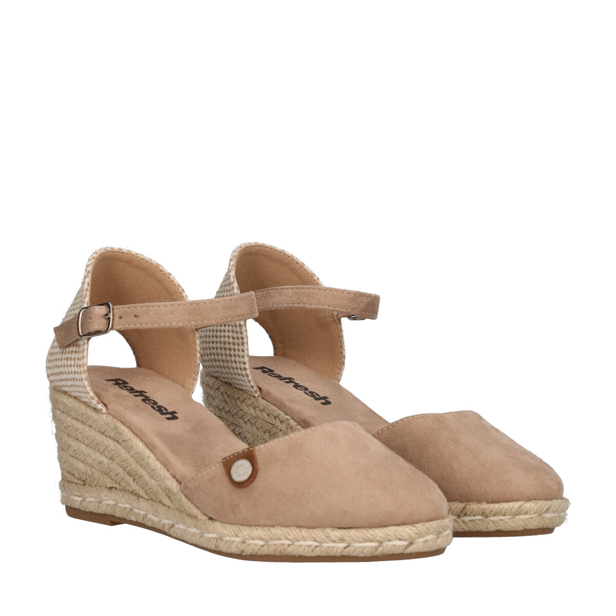 Campesine con zeppa Beige