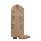Stivali Texani Donna con Risvolto Beige