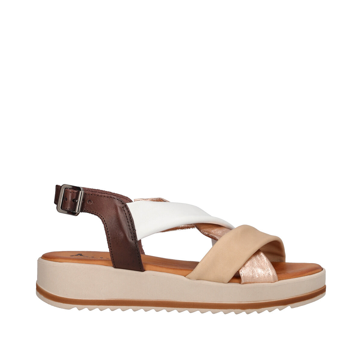 Sandali Donna Sabbia, Bianchi Oro Rosa Metallizzato