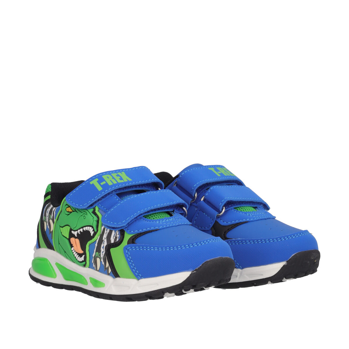 Sneakers Bambino Blu e Verde T-Rex con Luci