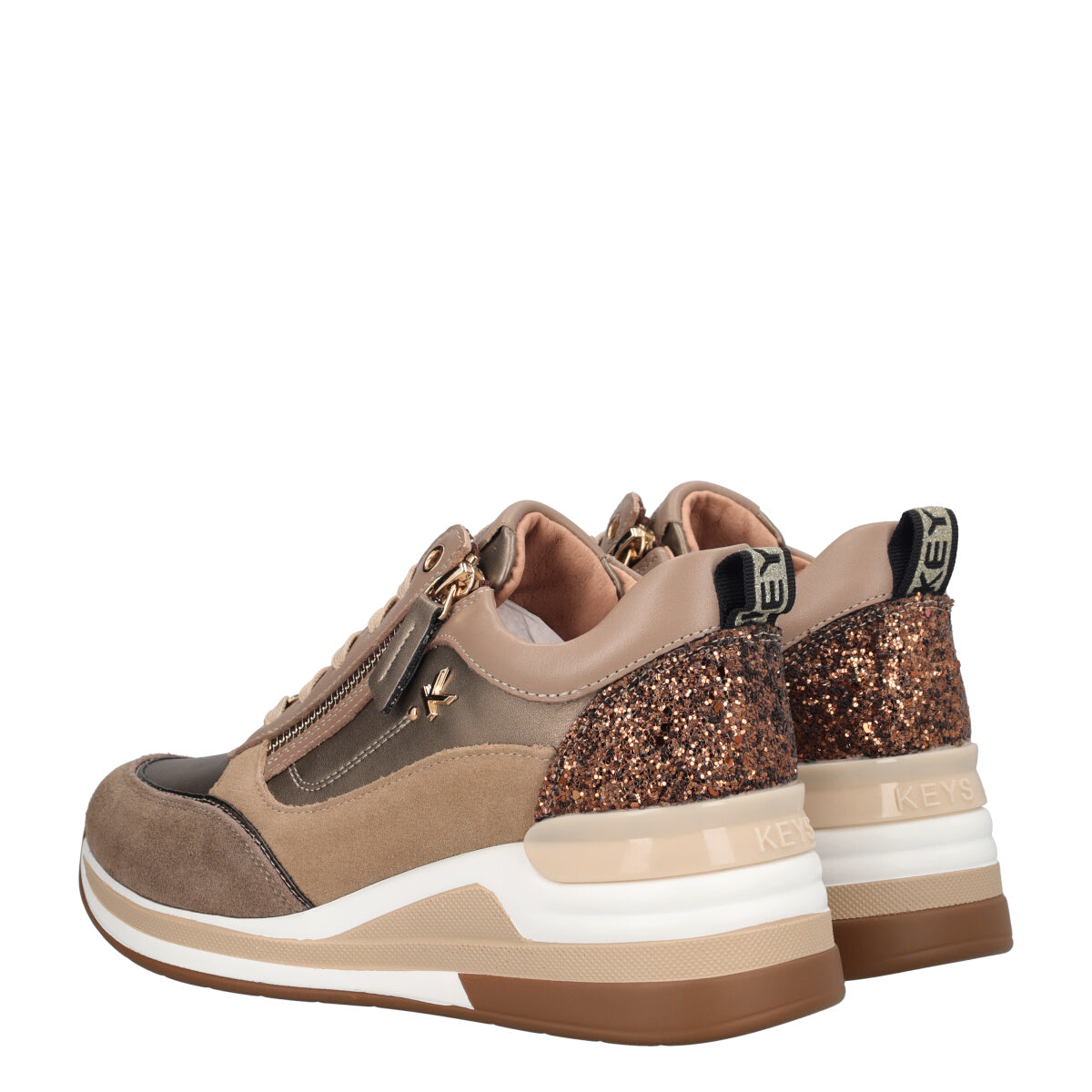 Sneakers Donna Taupe e Bronzo