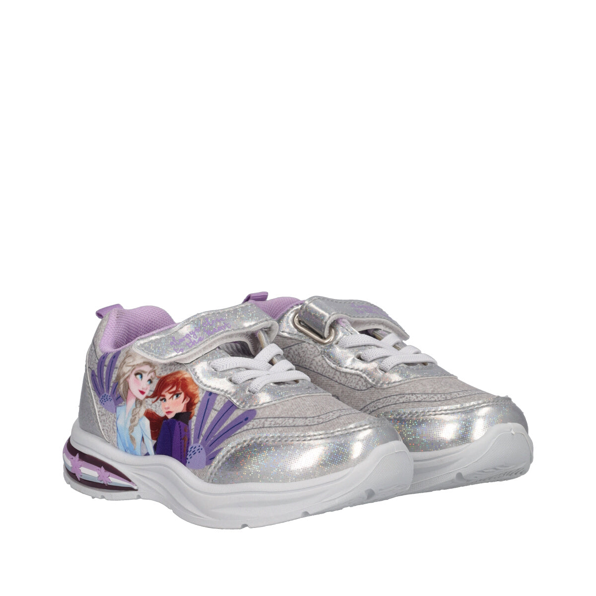 Sneakers Bambine Argento Frozen con Luci