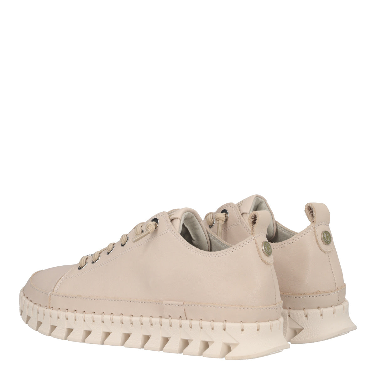 Sneakers Donna Beige in Pelle