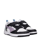 REBOUND V6 LO Sneakers Junior Lilla Metallizzato, Bianche e Nere