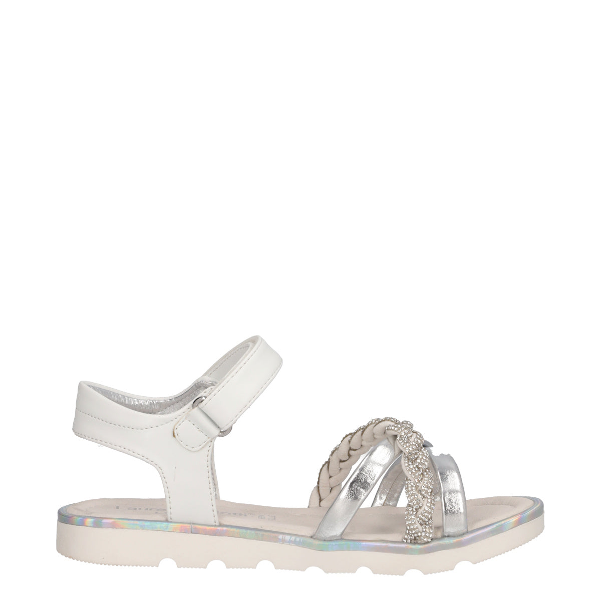 Sandali Bambina Argento e Bianchi