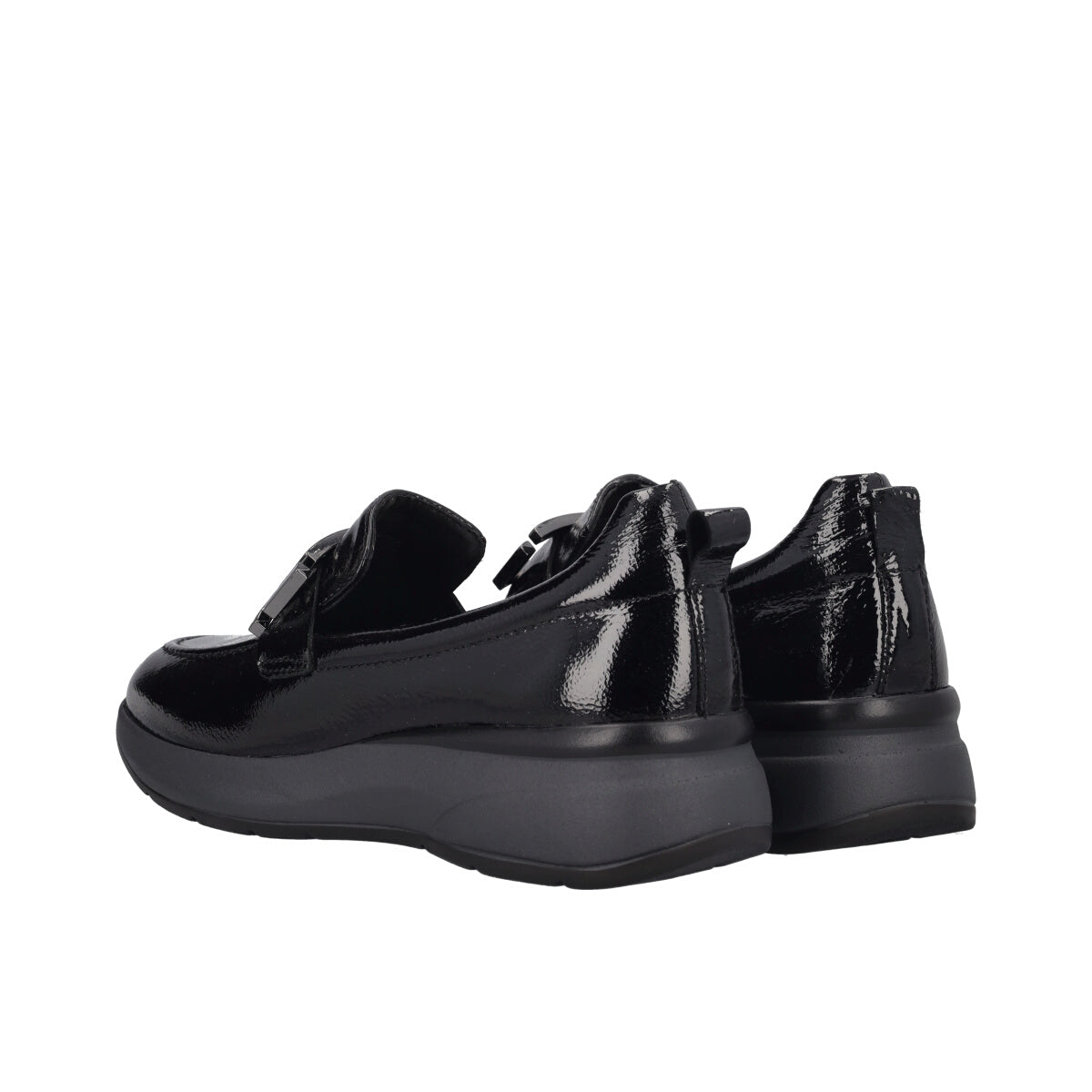 WAY Mocassini Donna Neri Comfort in Pelle