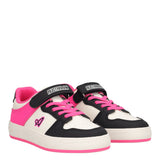Sneakers Bambina Bianche, Nere e Fucsia