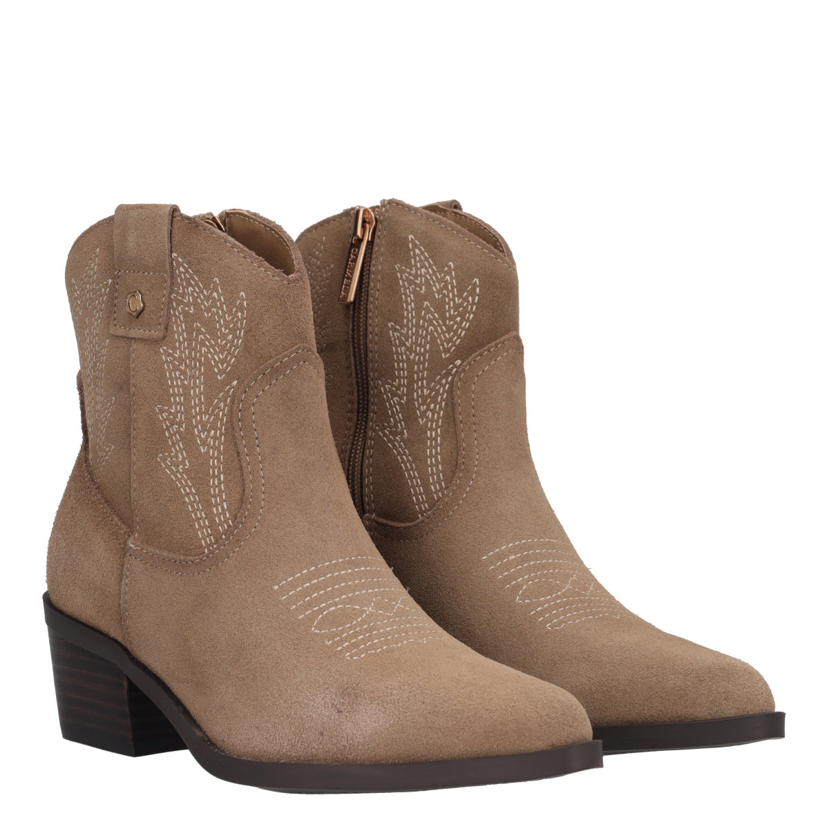 Stivaletti Texani Donna Taupe