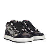Sneakers Alte Bambina Nere, Argento e Animalier