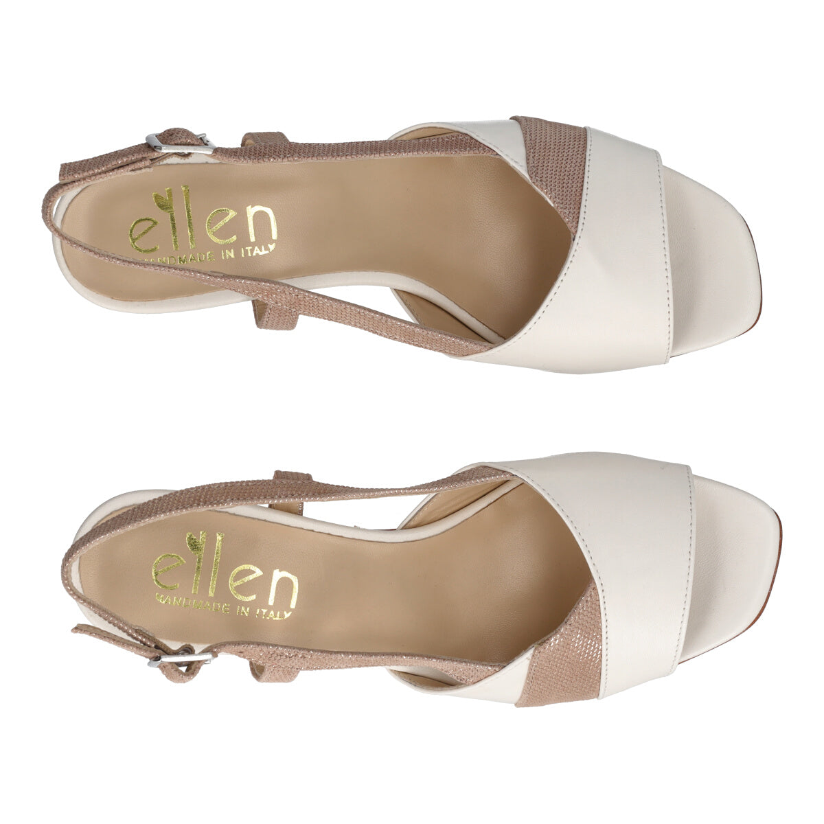 Sandali Donna Platino e Burro Vera Pelle