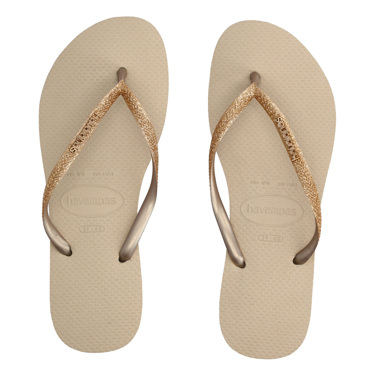 SLIM GLITTER II Infradito Donna Beige