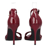 Sandali con Tacco Donna Bordeaux in Vernice