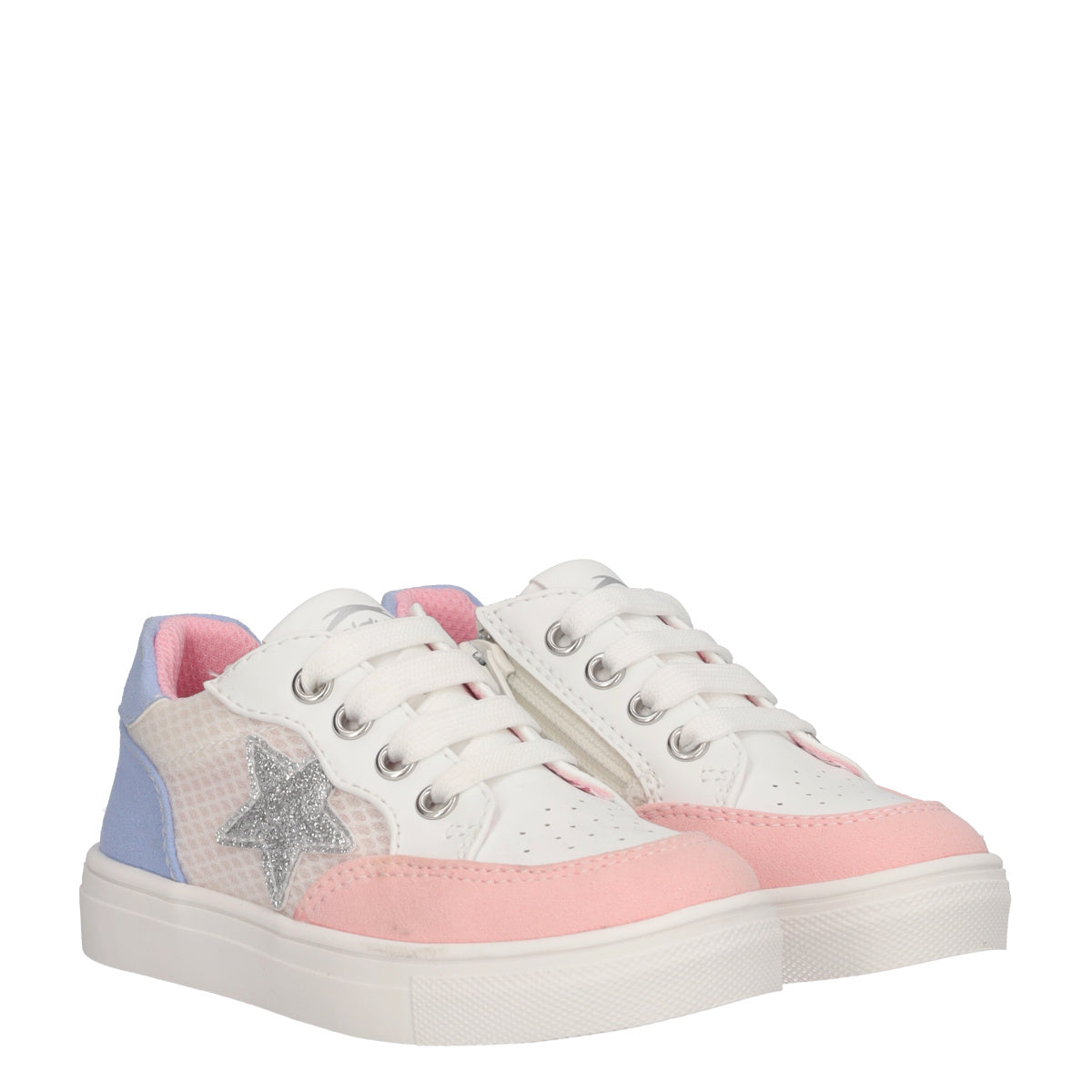 Sneakers Bambina Bianche, Azzurre e Rosa
