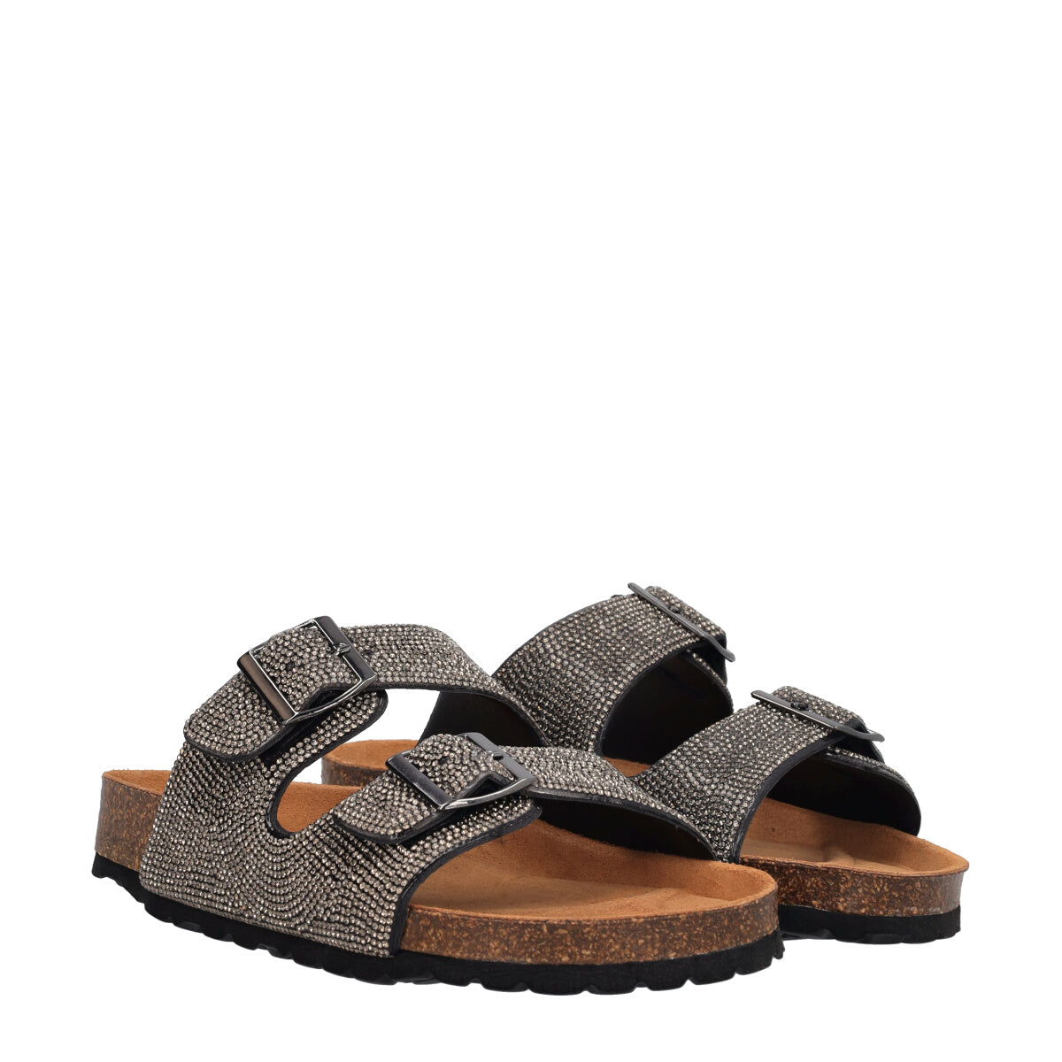 Ciabatte Donna Nere con Cristalli