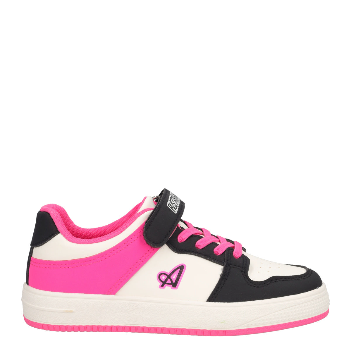 Sneakers Bambina Bianche, Nere e Fucsia