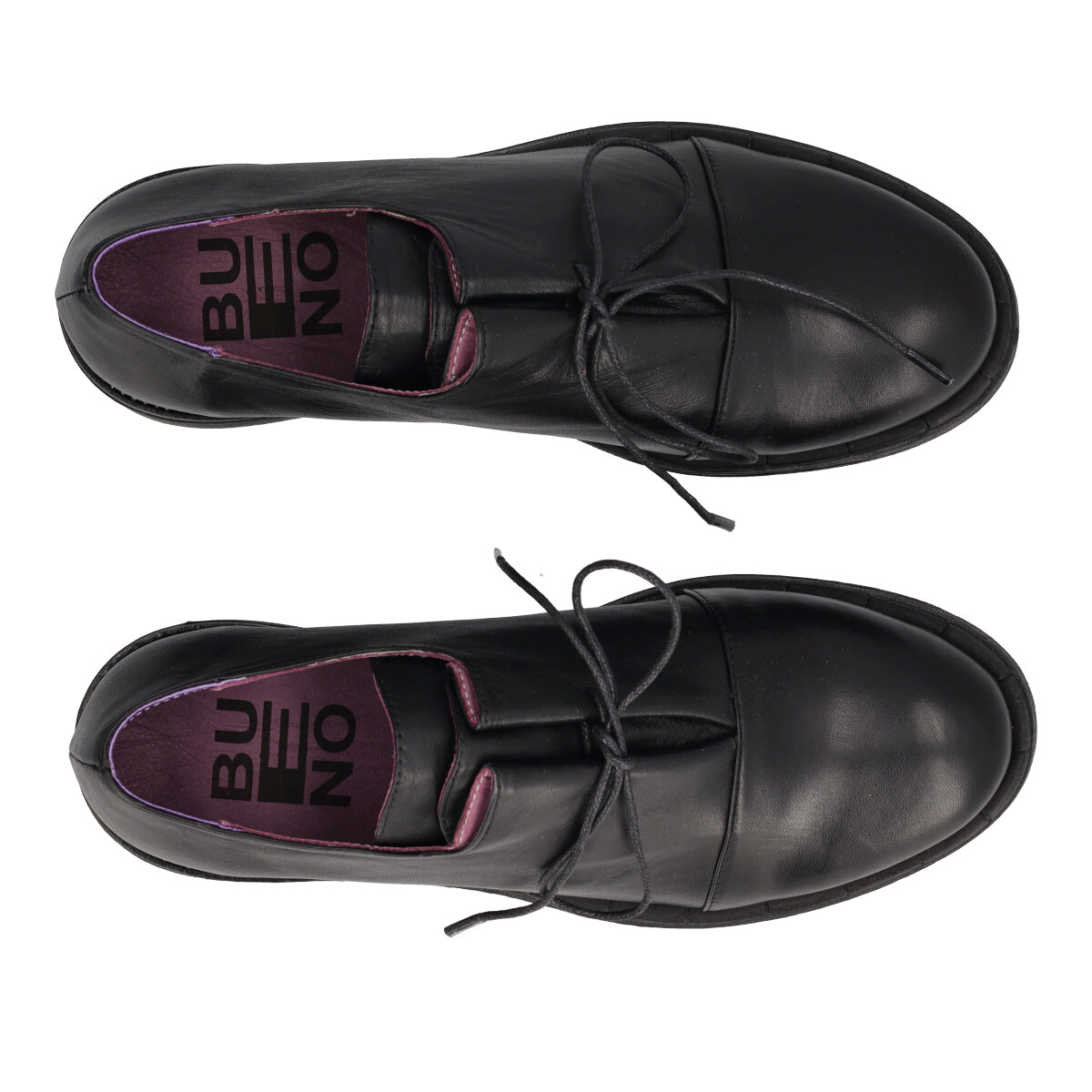 Stringata Donna Nera e Viola in Pelle