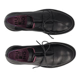 Stringata Donna Nera e Viola in Pelle