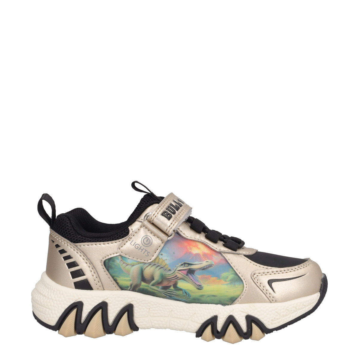 SPINOSAURO Sneakers Bambino Oro - con Luci