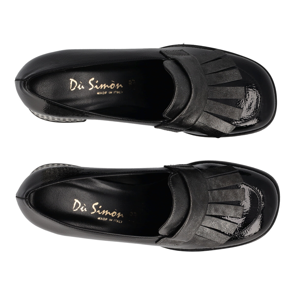 Mocassini con Tacco Donna Neri