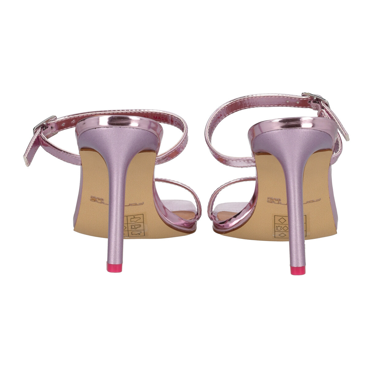 Sandali con Tacco Donna Lilla Metallizzato