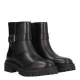 IRIDEA Stivaletto donna in pelle con fibbia nero