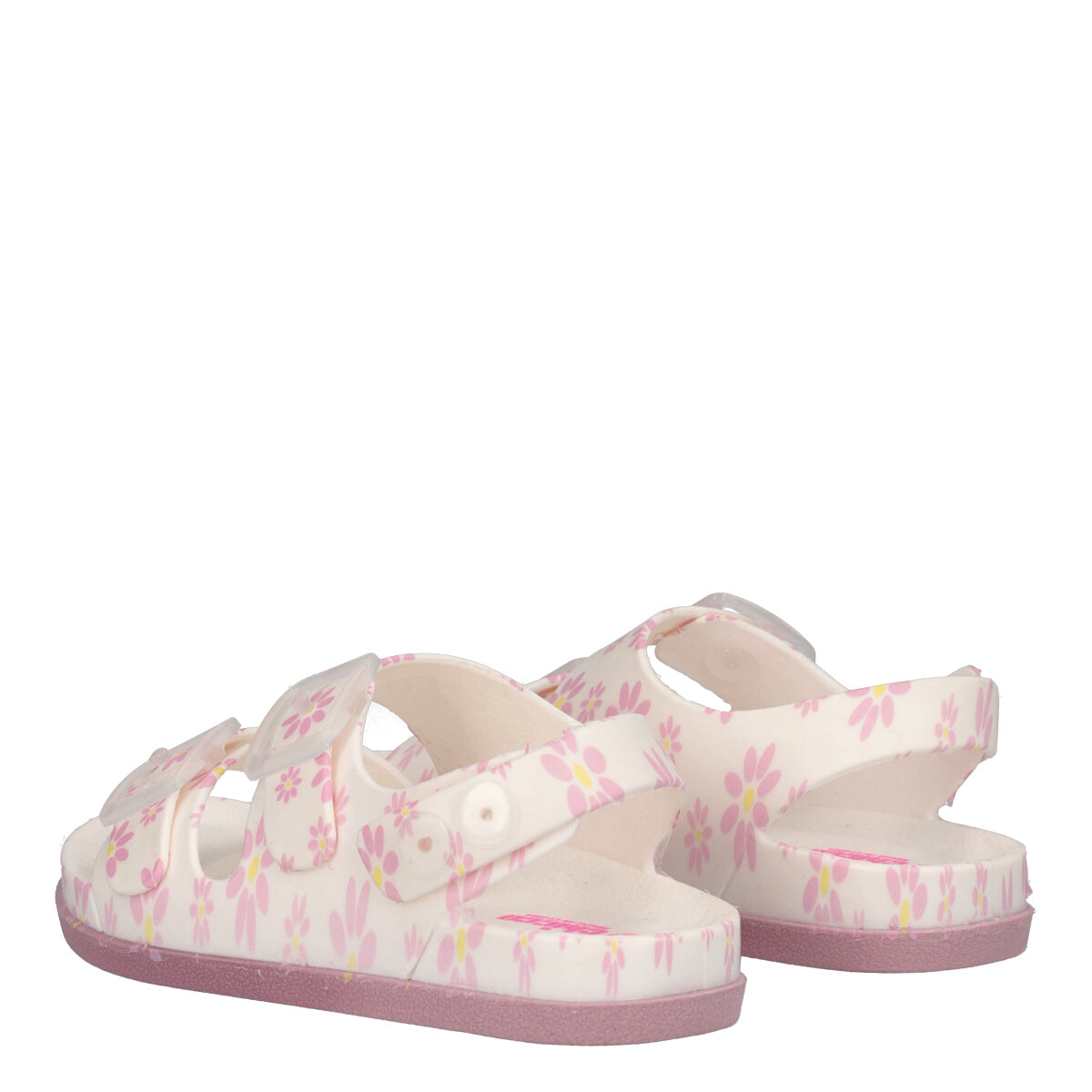 MAISON Ciabatte Bambina Bianche con Fiori Rosa