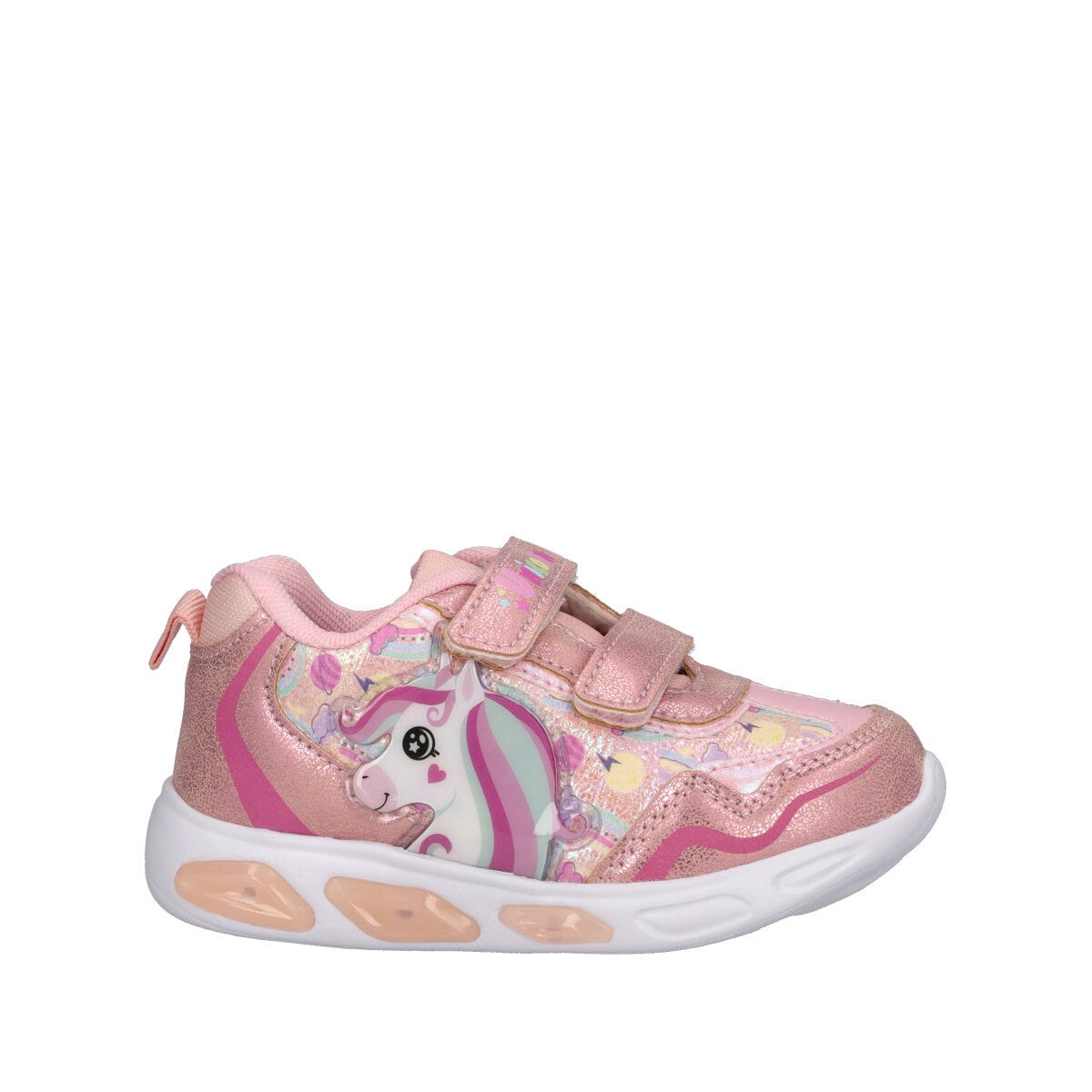 Sneakers Bambina Rosa Unicorn con Luci