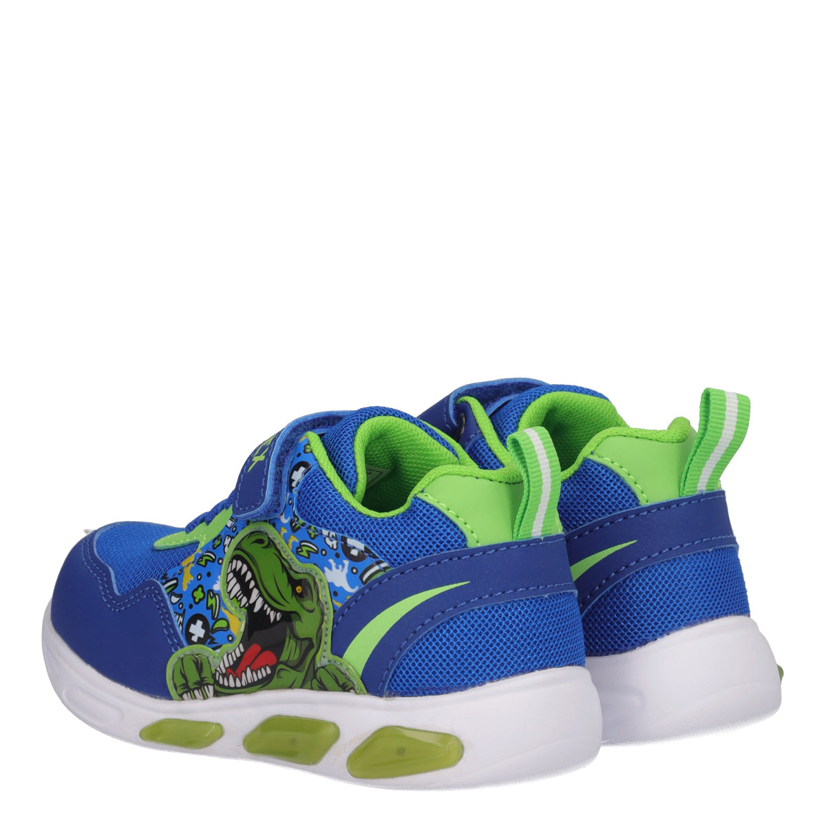 Sneakers Bambino Dinosaur Blu con Luci