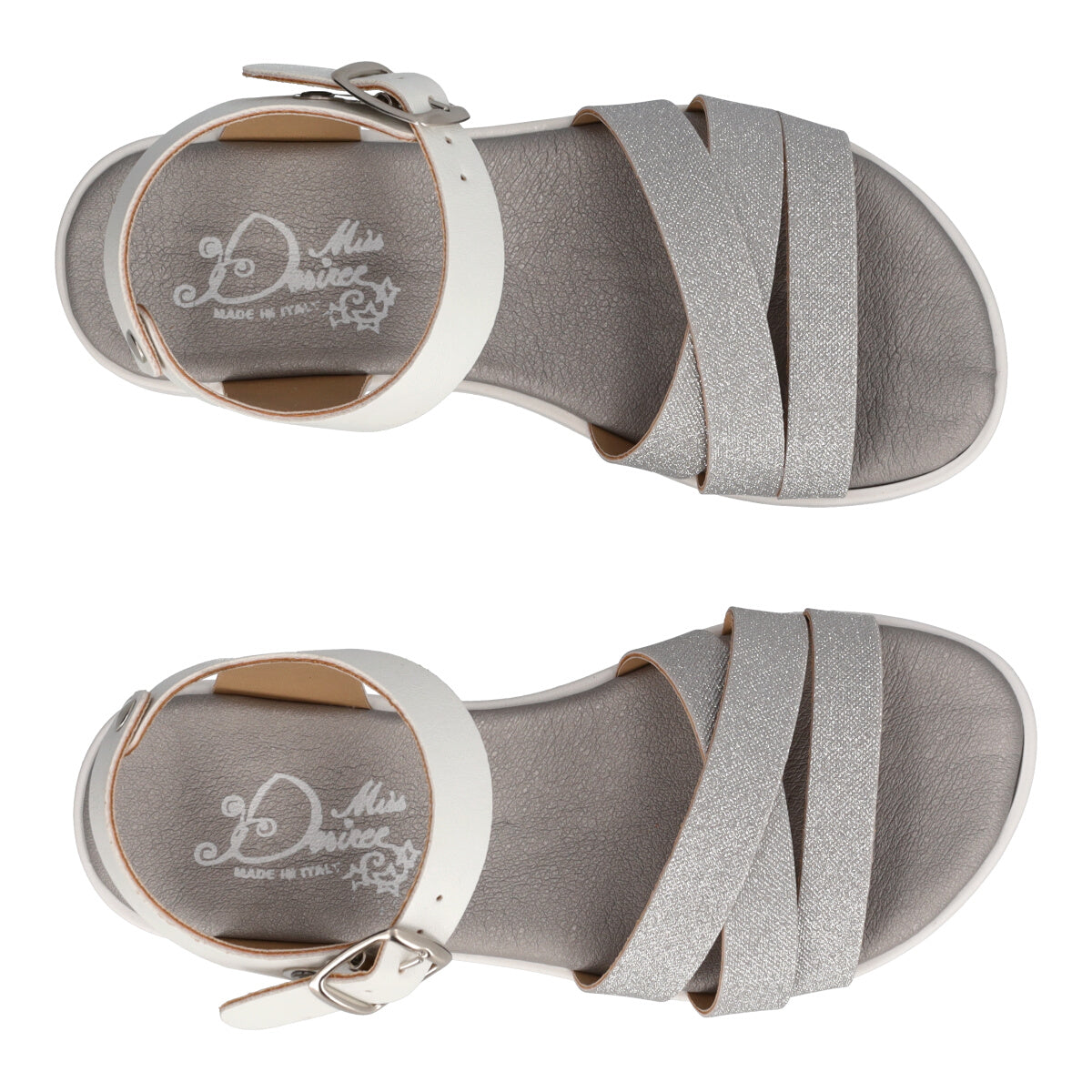 Sandali Bambina Bianchi e Argento