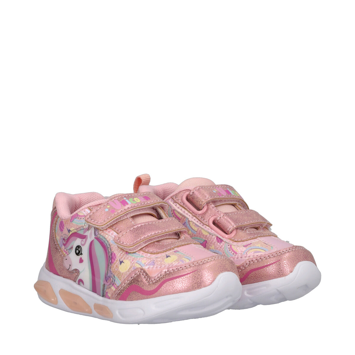 Sneakers Bambina Rosa Unicorn con Luci