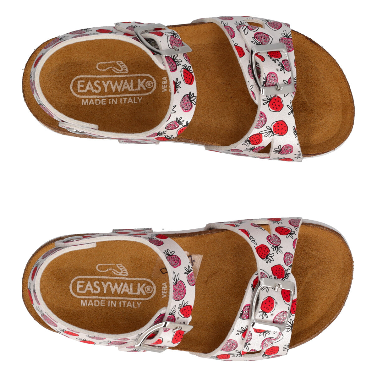 Sandali Bambine Bianche con Fragole