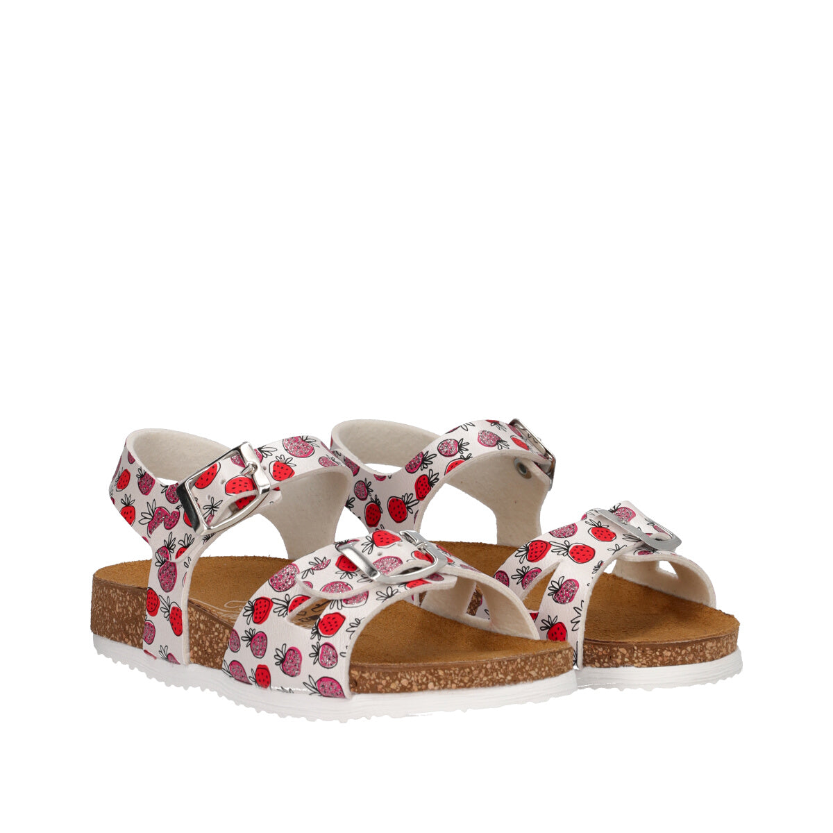 Sandali Bambine Bianche con Fragole