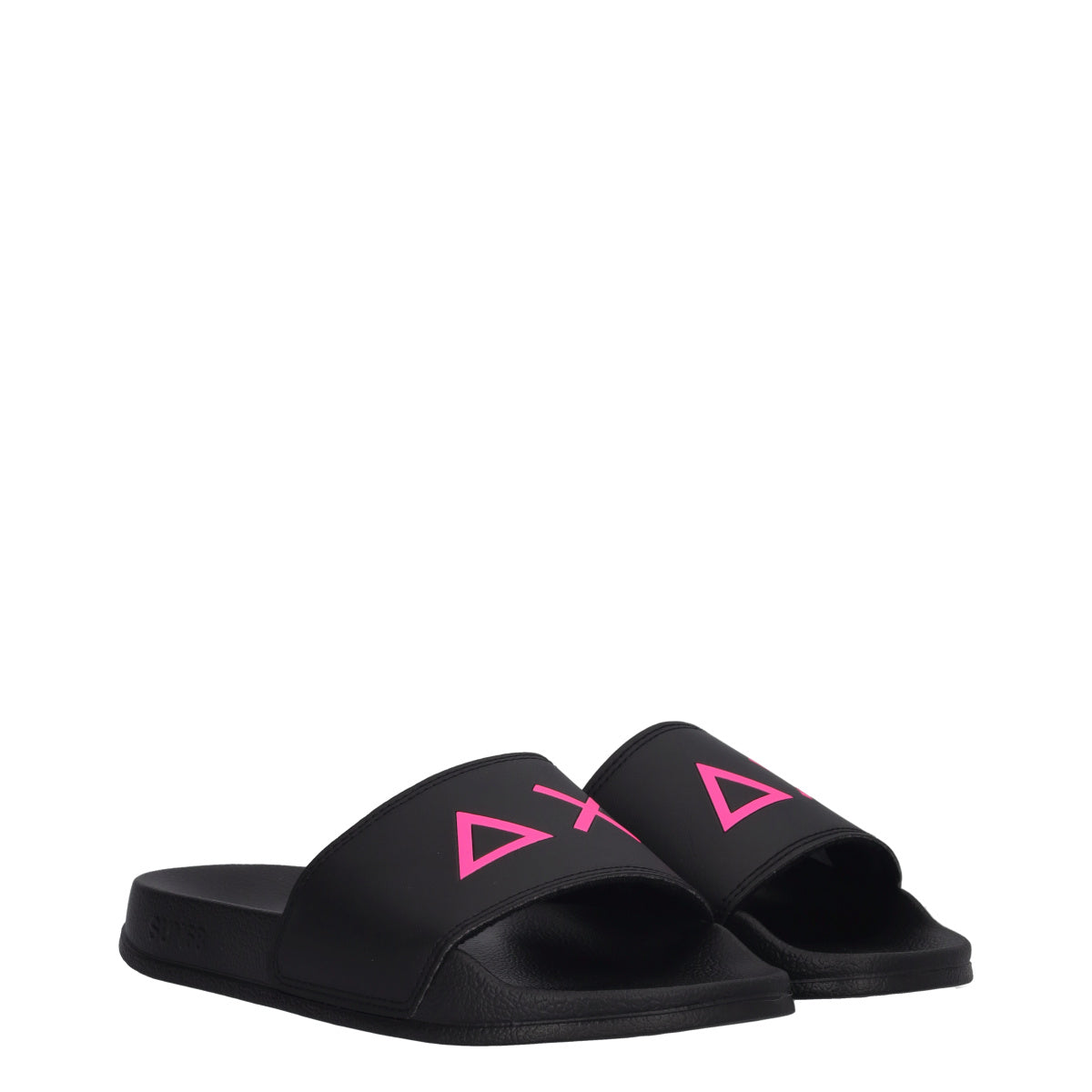 SLIPPERS LOGO Ciabatte Donna Nere e Fuxia