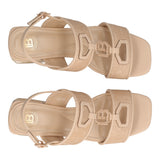 Sandali con Tacco Donna Beige