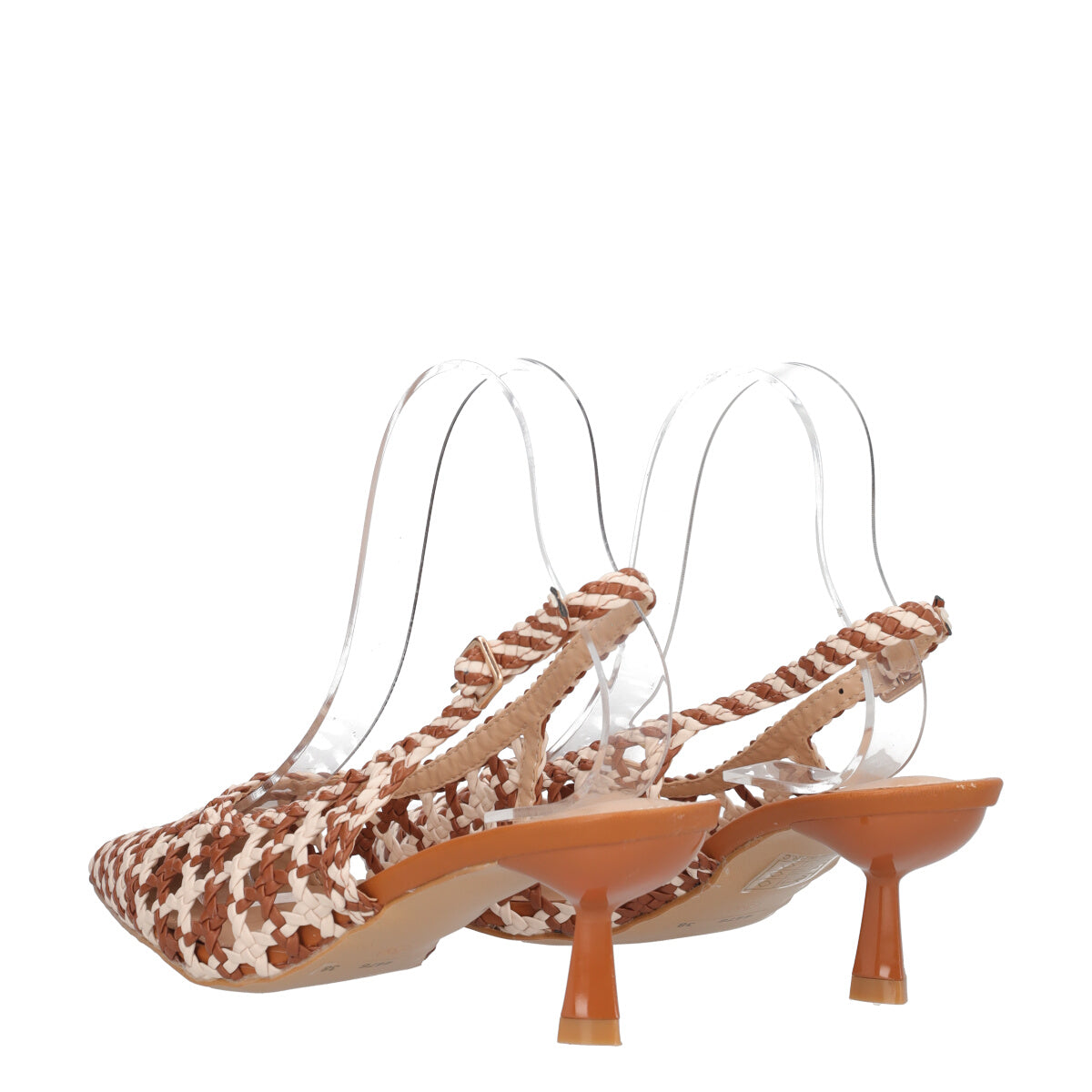 Slingback Donna Marroni e Bianche