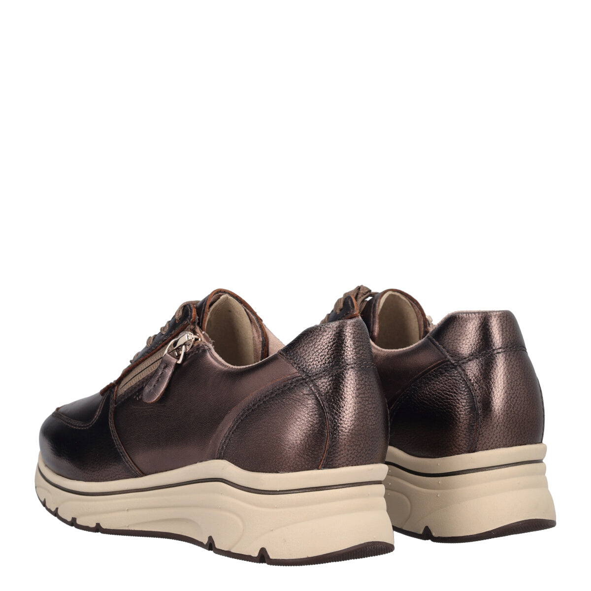 Stringate Donna Bronzo Metallizzato