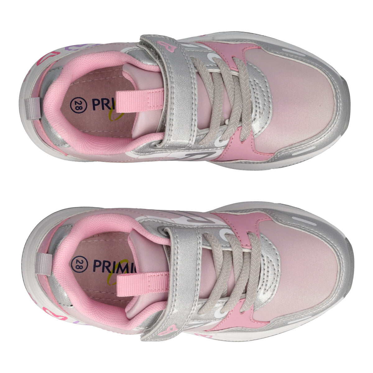 B&G SUPERMEGA Sneakers Bambina Argento e Rosa