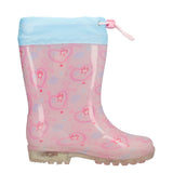 Stivali go & pvc da Pioggia Bambina Rosa - Stitch - con Luci