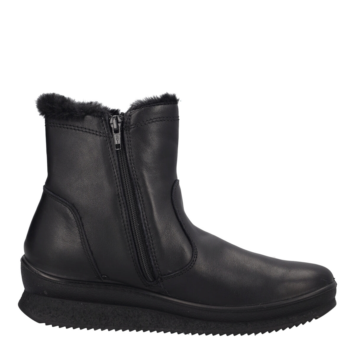 Stivaletti Comfort Donna Neri in Pelle Pianta Larga