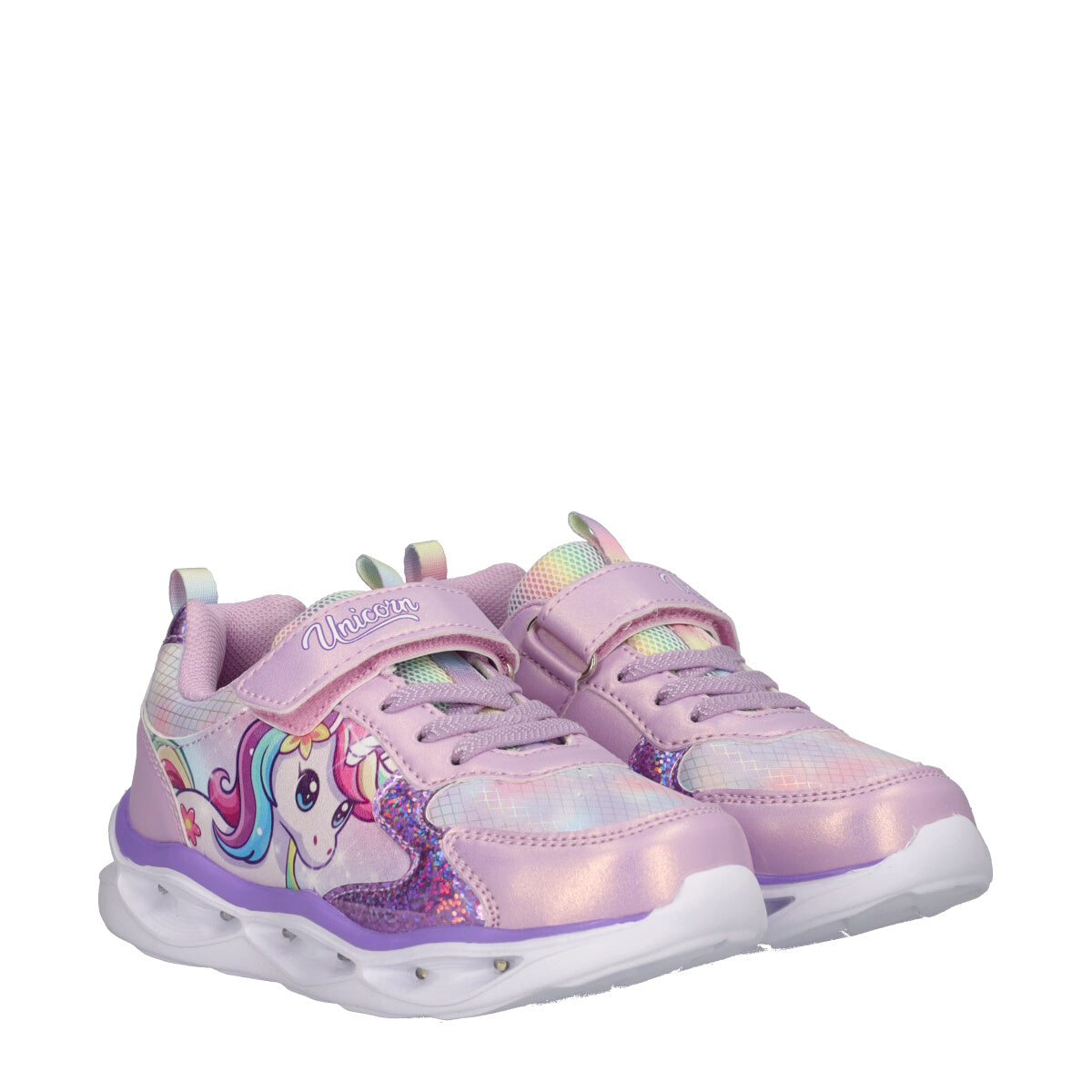 Sneakers Bambina Lilla Unicorn con Luci