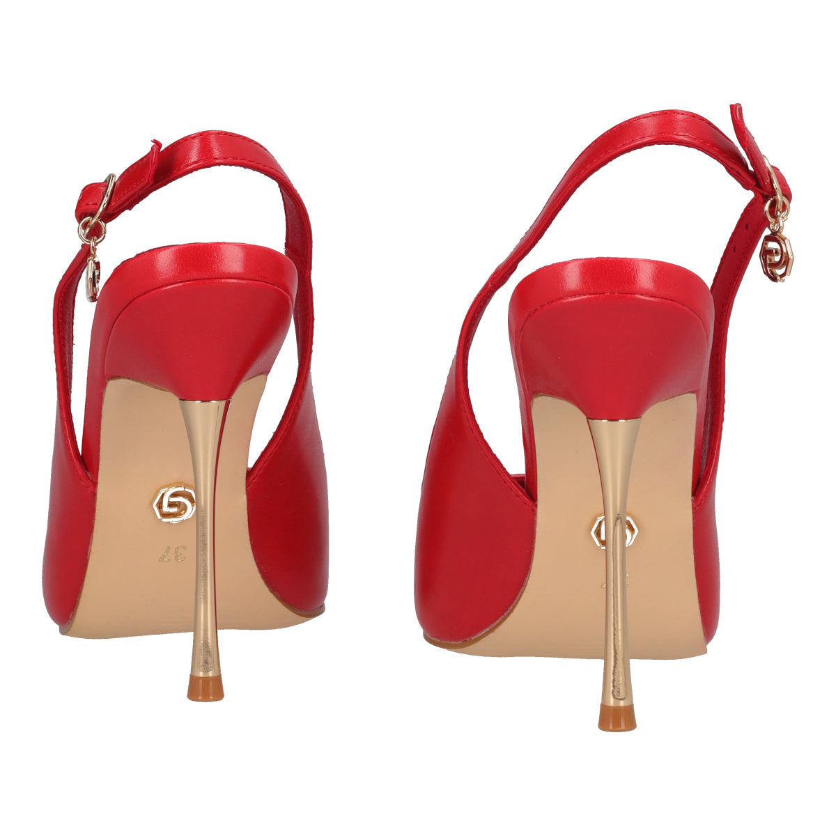 Slingback Donna Rosse e Oro Tacco 11cm