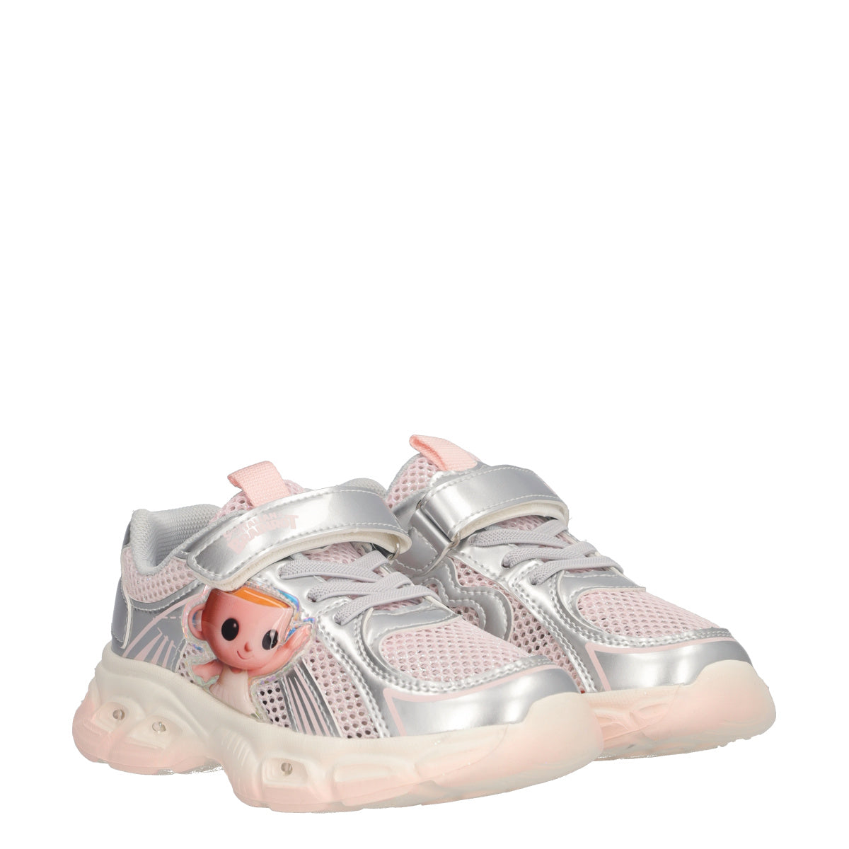 Sneakers Bambina Argento con Luci